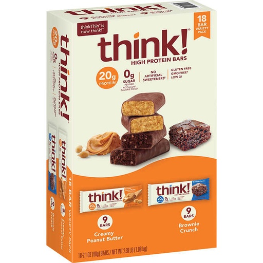 [23520] Think Thin High Protein Bars Variety 18 ct 2.11 oz