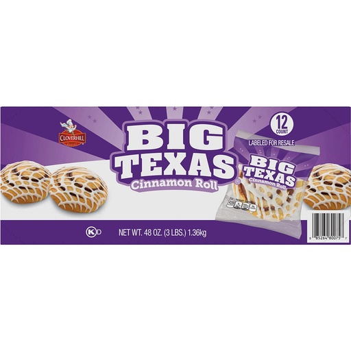 [23727] Cloverhill Big Texas Cinnamon Roll 12 ct 4 oz