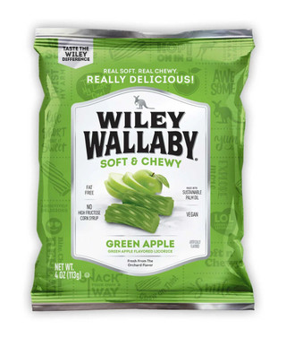 [32615] Wiley Wallaby Green Apple Licorice 12ct 4oz