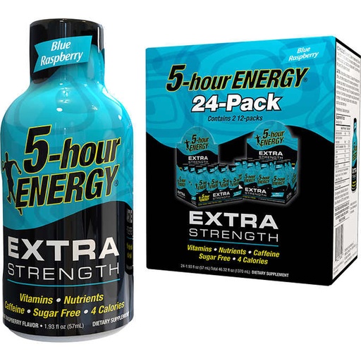 [33484] 5-Hour Energy Shot Extra Strength Blue Raspberry 24 ct 1.93 oz