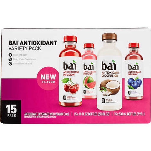 [33500] Bai 5 Antioxidant Infusion Coastal Variety Pack 15 ct 18 oz