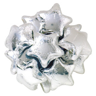 [50230] Madelaine Silver Foiled Chocolate Stars 10lb Bag