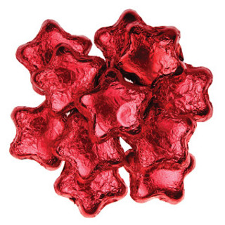 [50240] Madelaine Red Foiled Chocolate Stars 10lb Bag