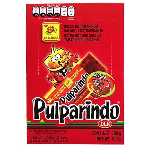 [63461] Pulparindo Extra Picante Tamarindo 20 ct .5 oz