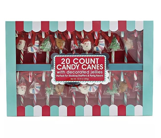 [75031] Assorted Candy Candy Canes w/ Jelly Charms 20ct