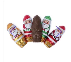 [75041] Madeline Mini Milk Chocolate Foiled Santas 10lbs