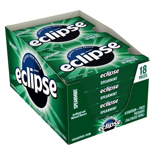 [14420] Eclipse SF Spearmint Gum  8ct 18pcs