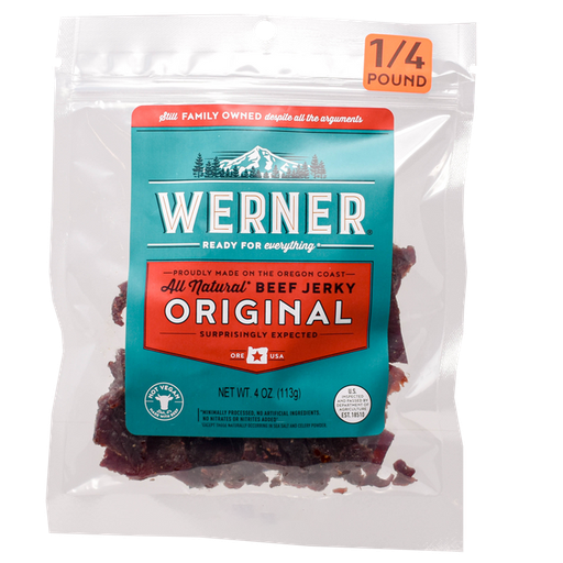 [22173] Werner All Natural Original Beef Jerky 12ct 4oz