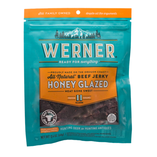 [22179] Werner All Natural Honey Glazed Jerky 24ct 2.4oz