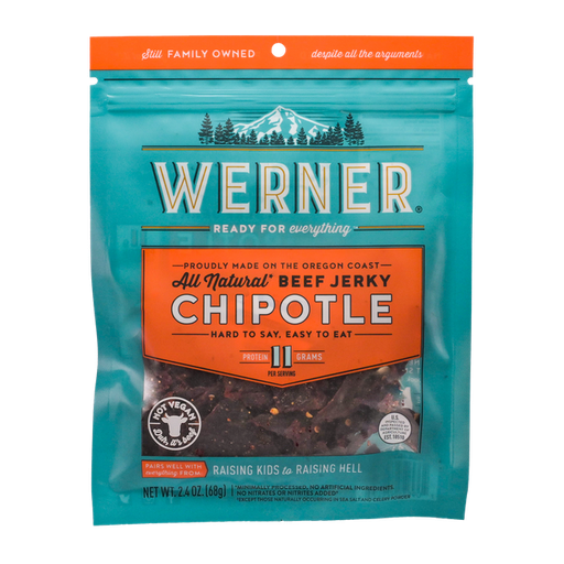[22181] Werner All Natural Chipotle Jerky 24ct 2.4oz