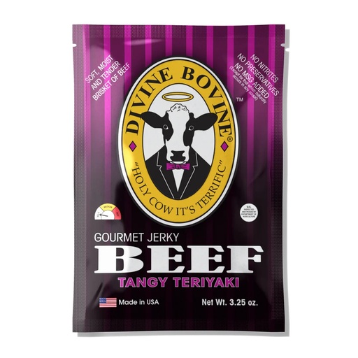 [22201] Divine Bovine Tangy Teriyaki Beef Jerky 12ct 2.12oz