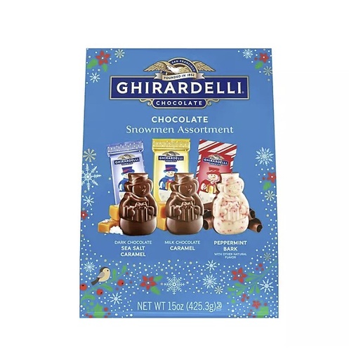 [75048] Ghirardelli Holiday Chocolate Snowmen Assortment 15 oz