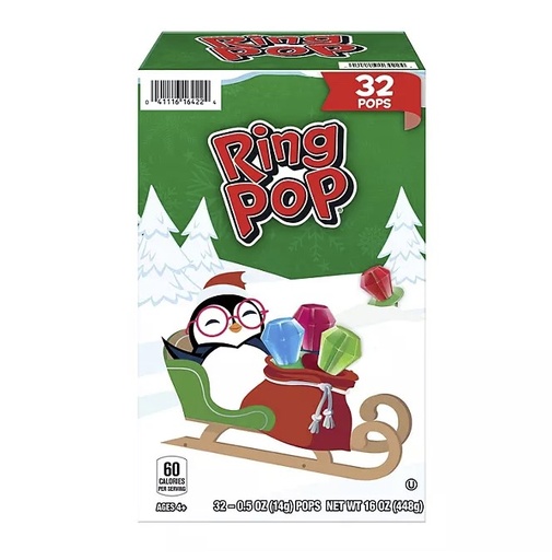 [75140] Ring Pop Christmas Lollipop Variety Pack 32ct 0.5 oz