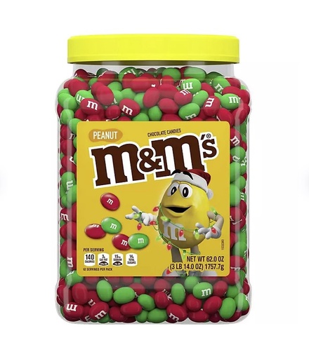 [75146] M&M's Christmas Peanut Milk Chocolate Jar 3.87lb