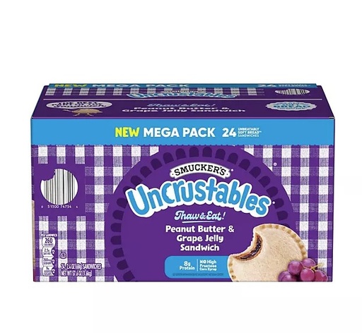 [23930] Smucker's Uncrustables PB & Grape Jam Sandwich 2.4oz  24ct 