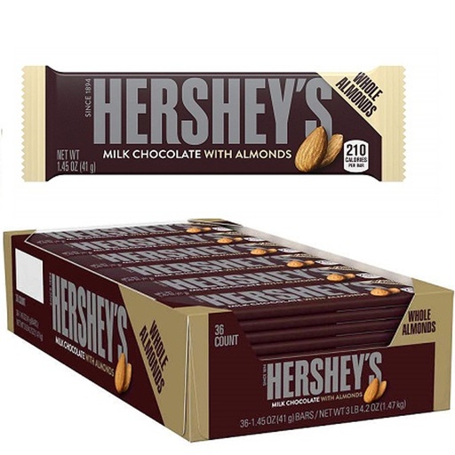 [10310] Hershey's Milk Almond Bar 36 ct 1.45 oz