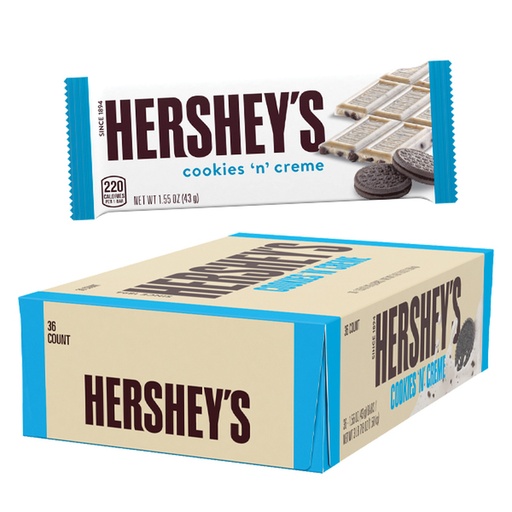 [10330] Hershey's Cookies 'N' Cream Bar 36 ct 1.55 oz