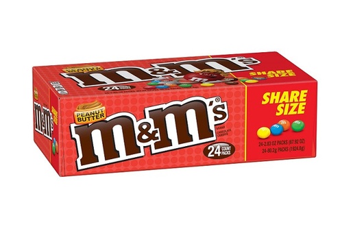 [12110] M&M Peanut Butter King Size Bar 24ct 2.83oz
