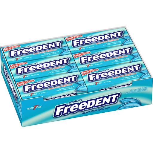 [14540] Freedent 15 Skt Spearmint Gum 12 ct
