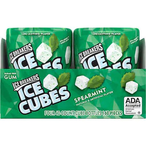 [14627] Ice Breakers Ice Cubes SF Gum Spearmint 4 ct 40 pcs