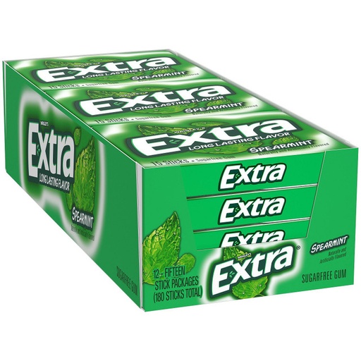 [14490] Extra SF Spearmint Gum 10ct 15Stcks